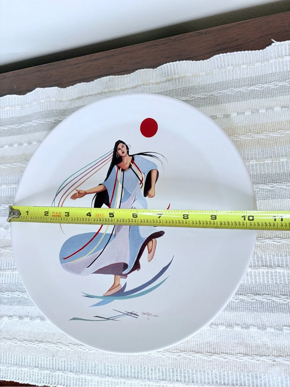 Frankoma Dana Tiger Artist Signed and Numbered Dancing Native Figure and Red Sun
